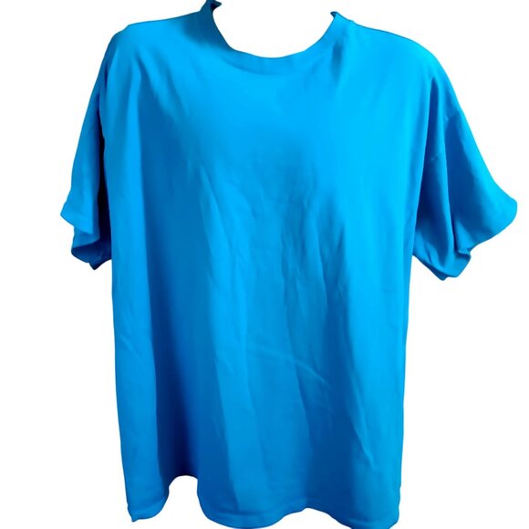 2XL Vintage Single Stitch T-shirt 1990's Blue Short Sleeve Crew Neck Cotton - Picture 2 of 5